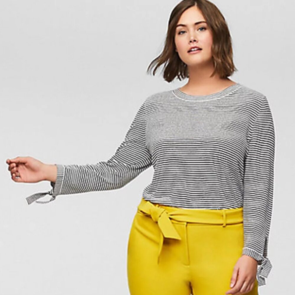 LOFT Plus, Black & White Stripe Sweater, Sz 20/22